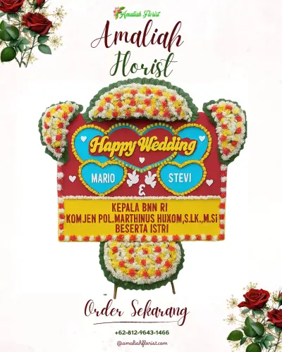 Karangan Papan Bunga Pernikahan di Hanopan